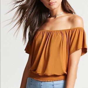Women’s Tres Bien Orange Off Shoulder Top M 🌻